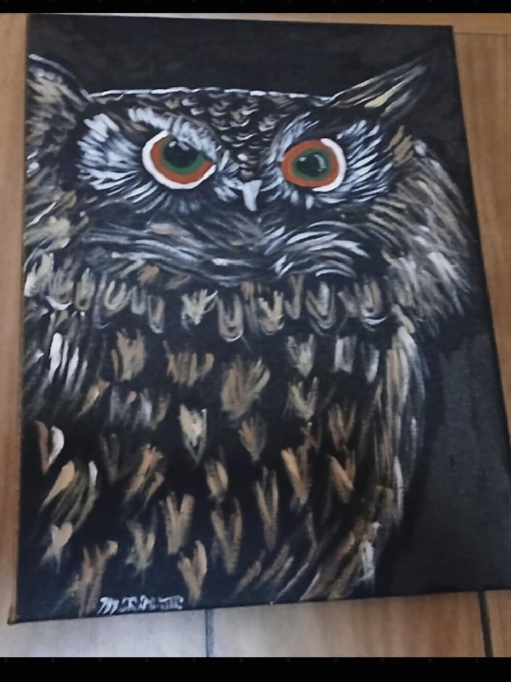 "Night Owl" painting on canvas by The Chef Dr. Mark Twain Heaton III